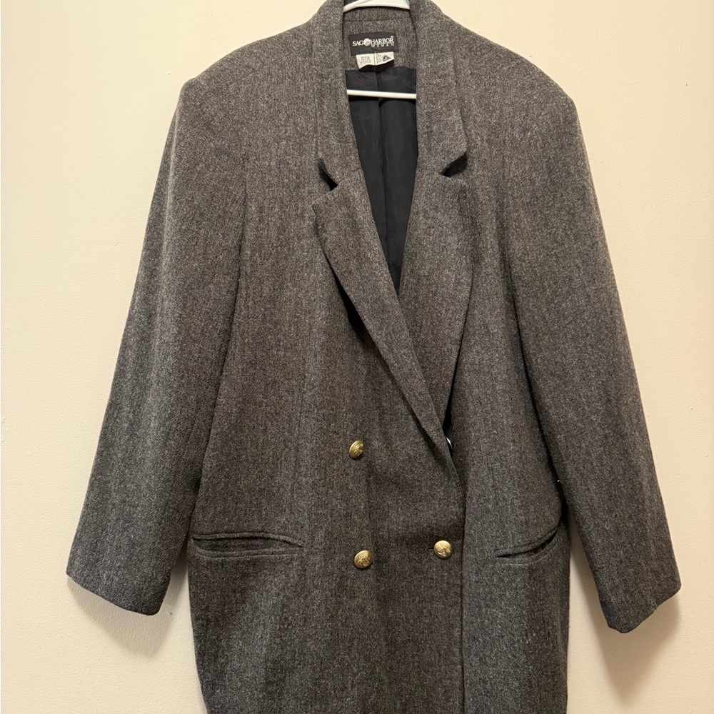 Sag Harbor Charcoal Blazer with Gold Buttons